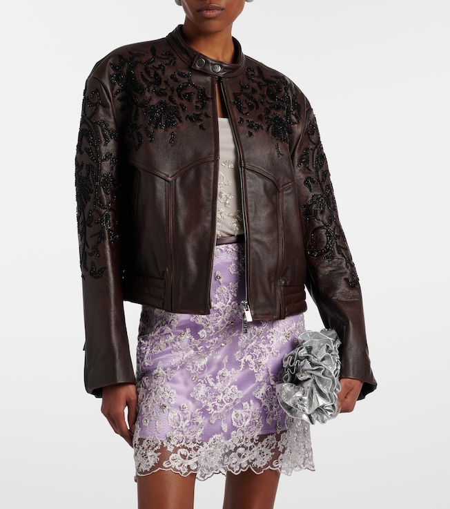 Jacques Wei Beaded leather jacket