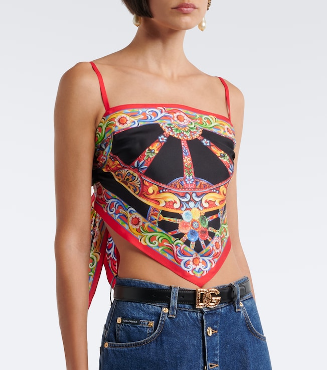 Dolce&Gabbana Carretto silk twill crop top