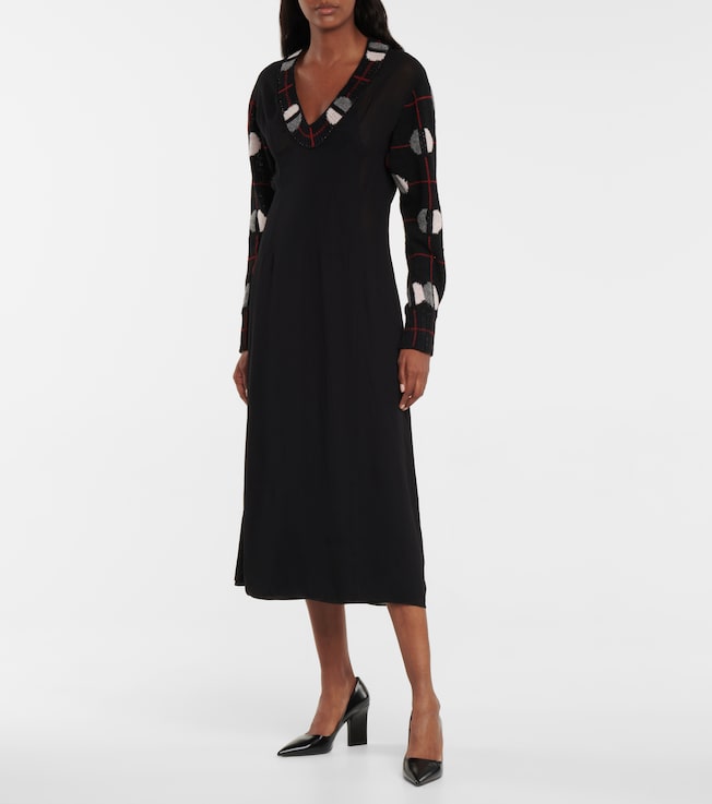 Prada Wool and silk crêpe midi dress