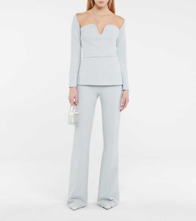 Safiyaa Alexa high-rise flared crêpe pants