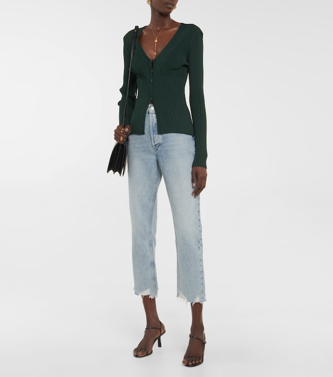 Agolde Riley high-rise cropped straight jeans