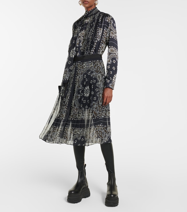 Sacai Bandana-printed midi dress