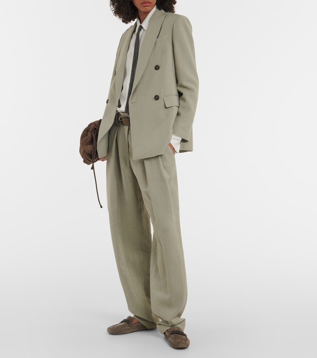 Brunello Cucinelli Twill wide-leg pants