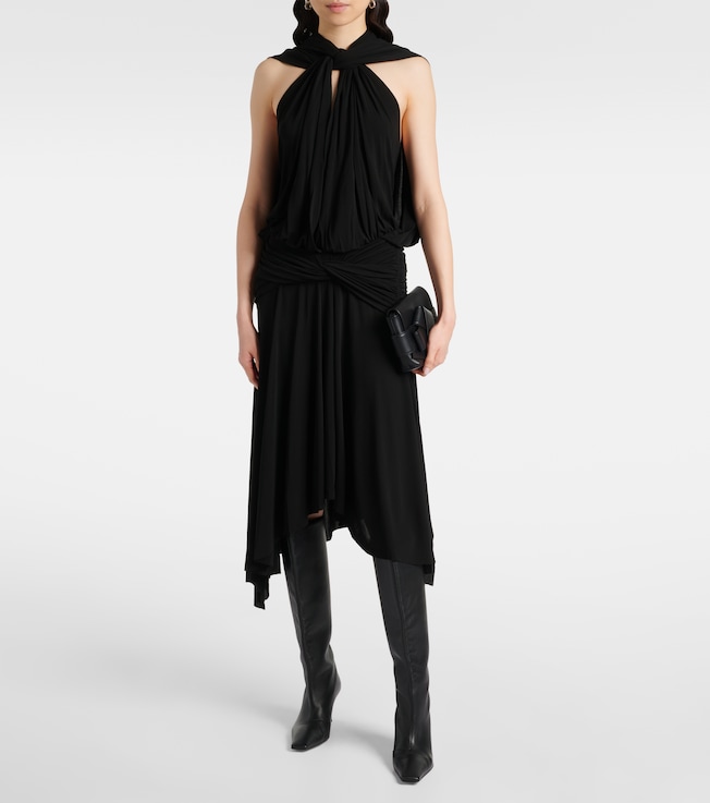 Acne Studios Draped ruched crêpe jersey midi dress