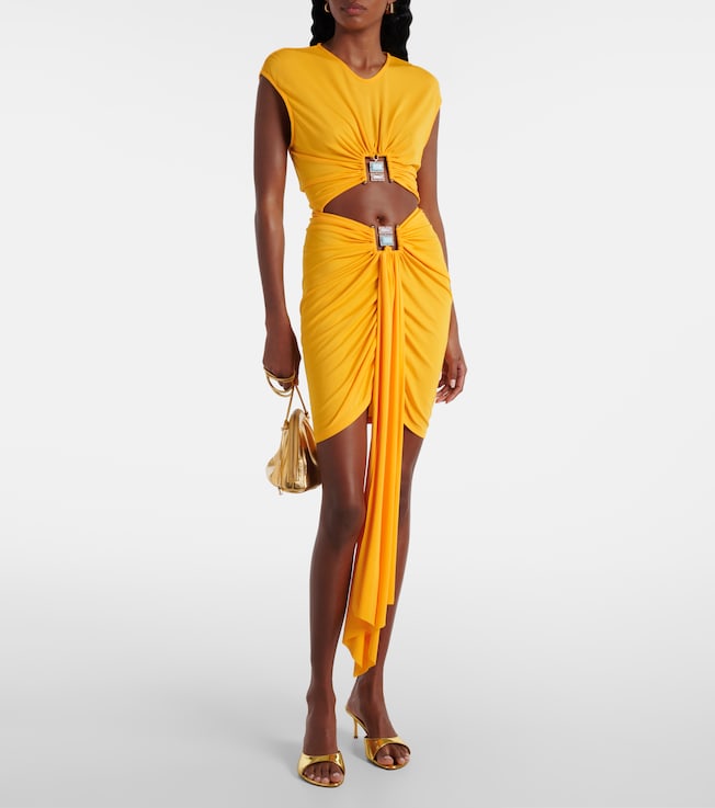 Christopher Esber Duo Bezel cutout jersey minidress
