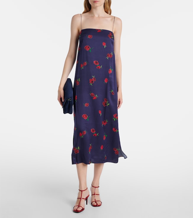 KHAITE Sicily printed twill slip dress