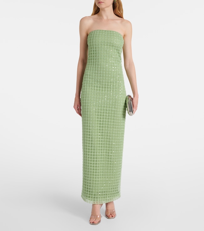 Rotate Embellished strapless gown