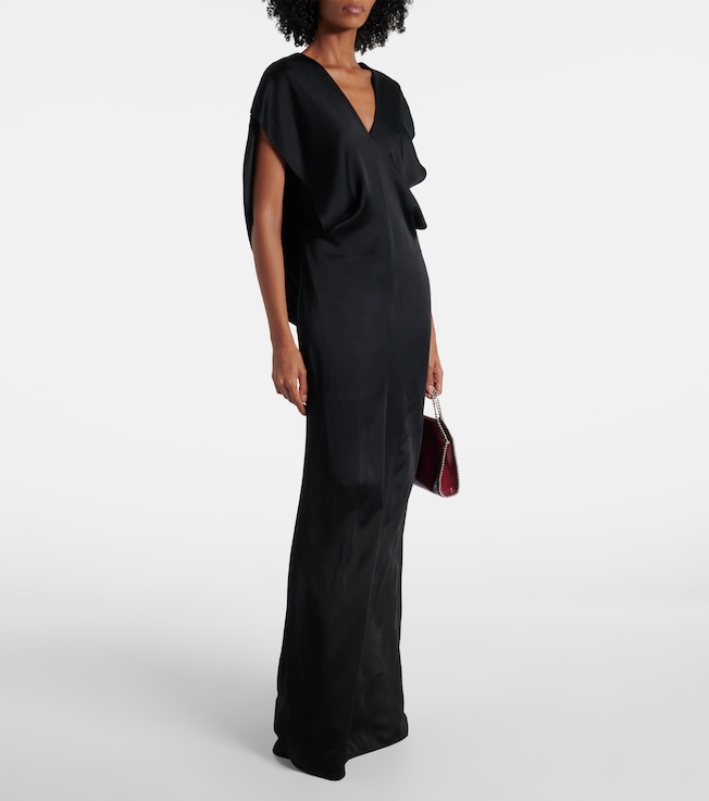 Open-back satin maxi dress