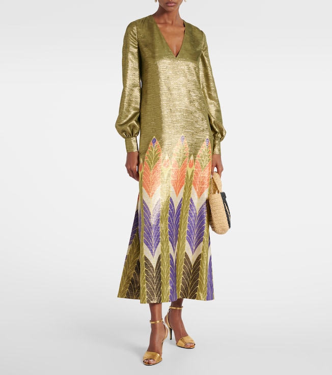 Valentino Voyage Imaginaire lamé maxi dress