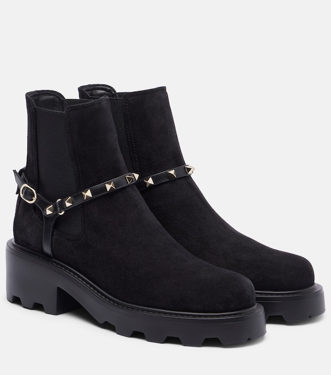 Valentino Garavani Rockstud 55 suede ankle boots