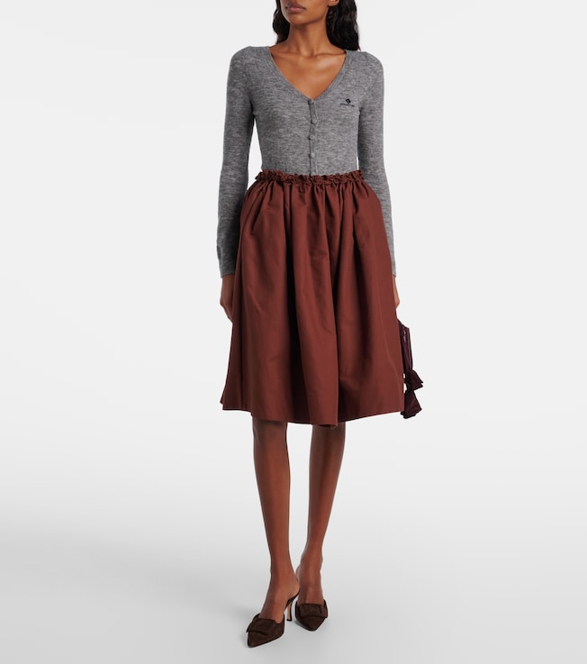 SHUSHU/TONG Logo wool-blend bodysuit