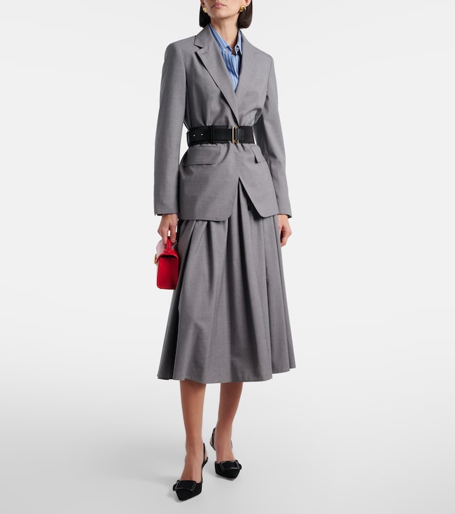 Max Mara Livrea virgin wool midi skirt