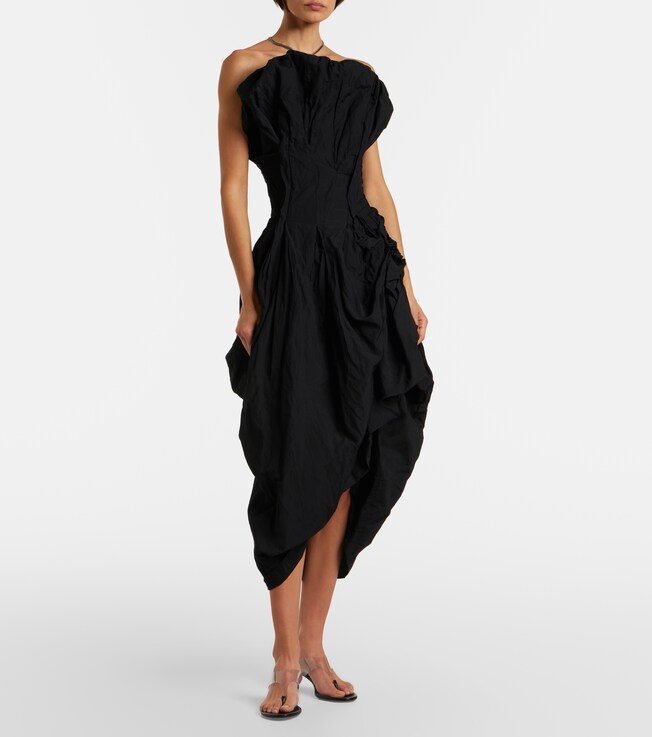 Magda Butrym Draped cotton-blend cocktail dress