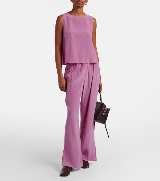 Asceno Loreto silk crêpe wide-leg pants