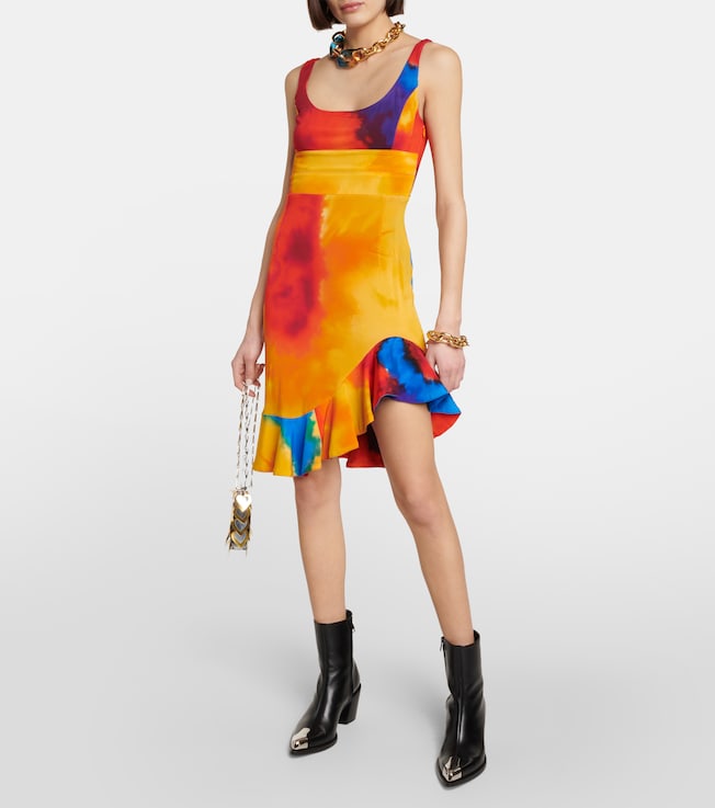 Rabanne Printed asymmetrical minidress