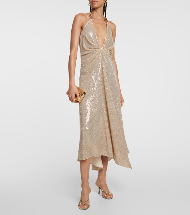 Dodo Bar Or Sequined gathered midi dress