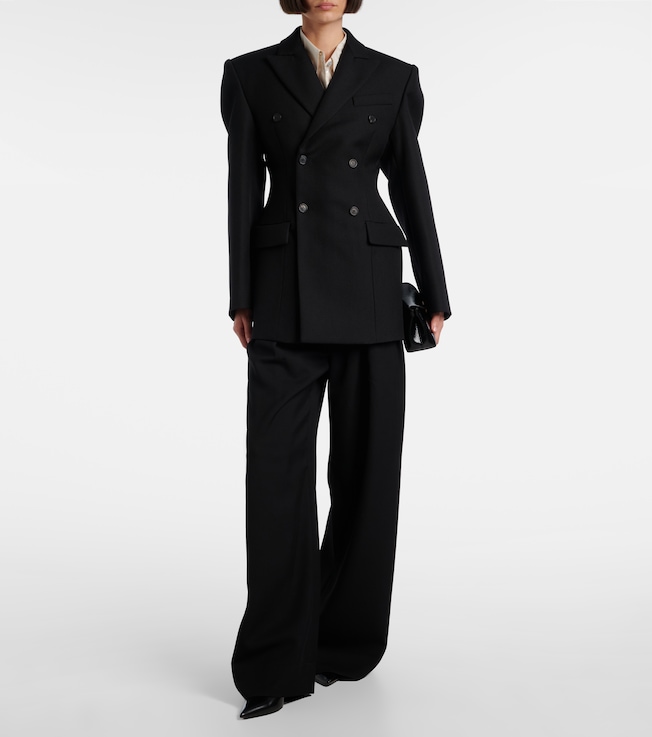 Wardrobe.NYC Pleated low-rise wide-leg wool pants