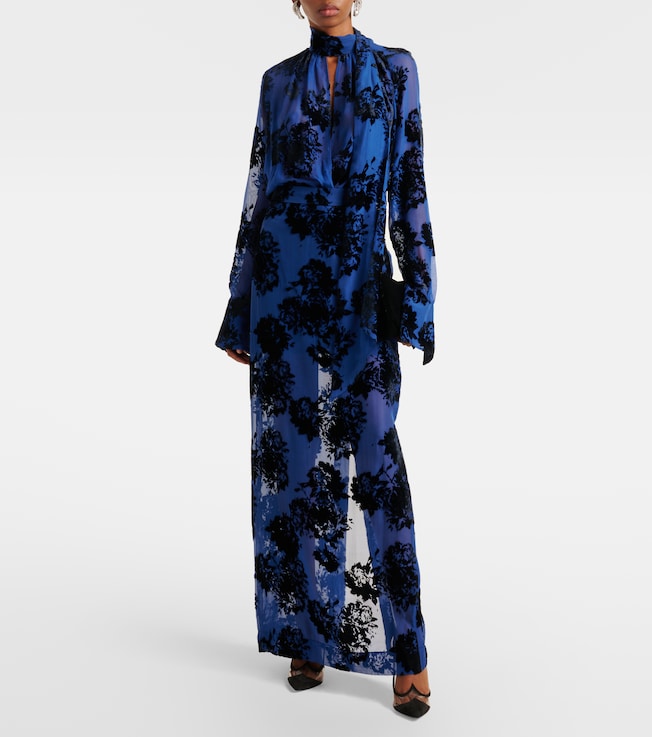 Nina Ricci Devoré velvet maxi skirt
