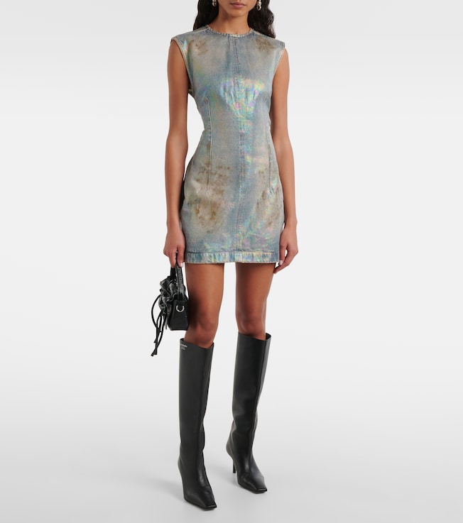 Acne Studios Coated denim twill minidress