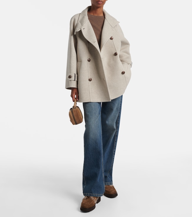 Brunello Cucinelli Double-breasted wool and cashmere coat