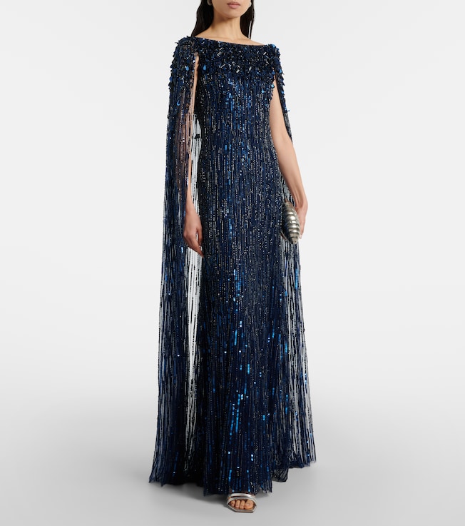 Jenny Packham Luella fringed sequined gown
