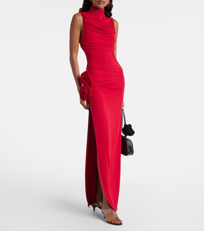 Magda Butrym Floral-appliqué draped gown