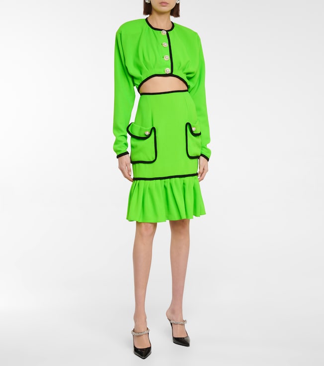 Rodarte Embellished wool midi skirt