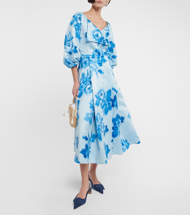 Emilia Wickstead Gabby floral taffeta faille midi dress