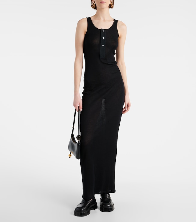Ami Paris Knitted cotton maxi dress