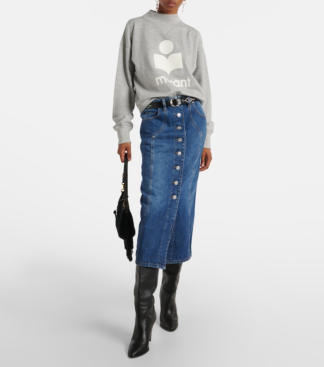 Marant Étoile Vandy denim midi skirt