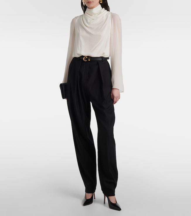 Altuzarra Cara draped high-neck silk top