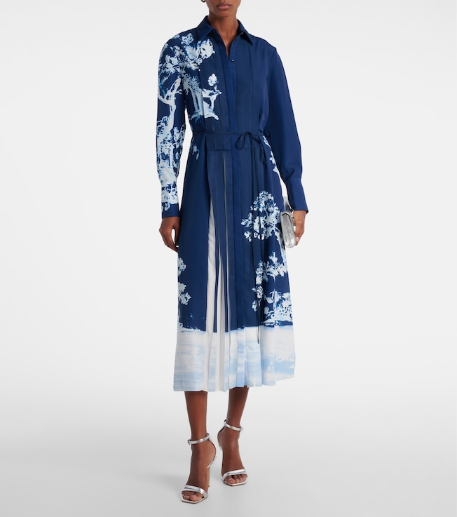 Erdem Belted printed midi dress