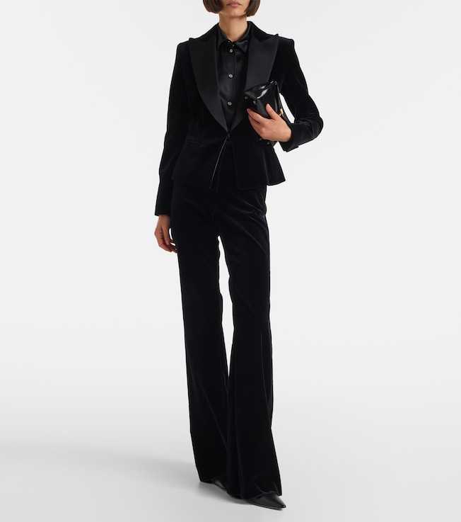 Max Mara Vetrino cotton velvet flared pants