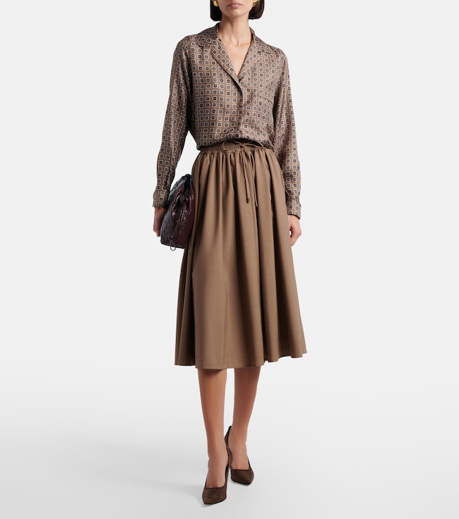 Max Mara Livrea virgin wool midi skirt