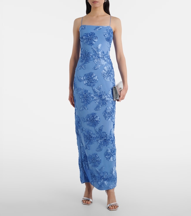 Rotate Floral embroidered maxi dress