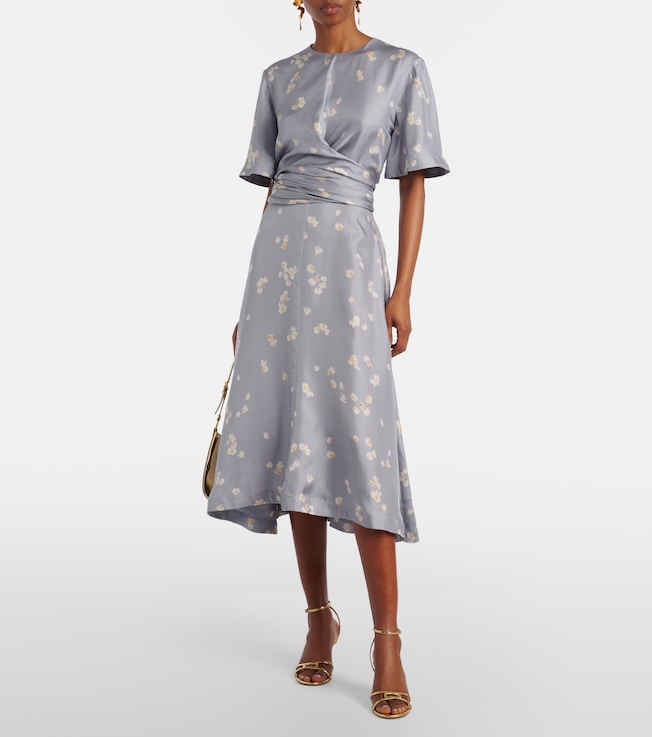 Altuzarra Kirsty floral draped silk midi dress
