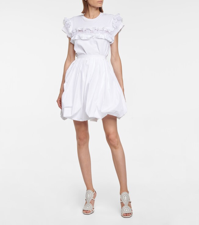 Alaïa Cotton-blend poplin miniskirt