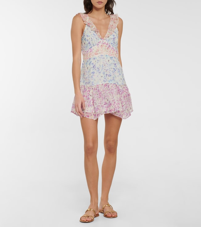 LoveShackFancy Seneca floral silk minidress