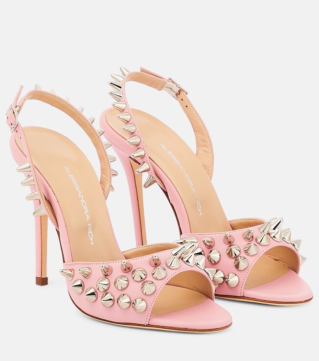 Alessandra Rich Embellished leather sandals
