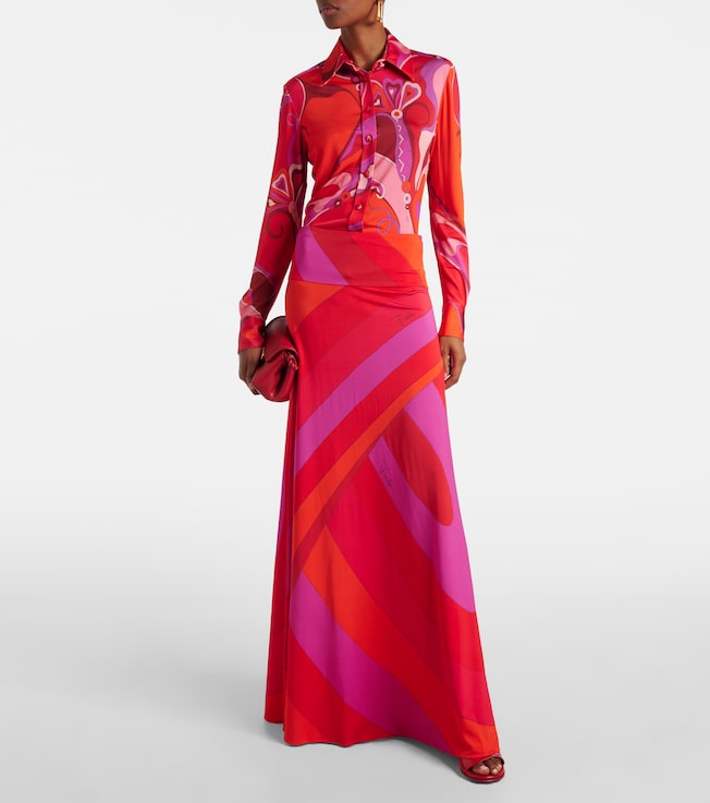 Pucci Orchidee jersey satin shirt