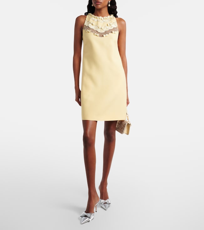 Valentino Crepe Couture embellished minidress