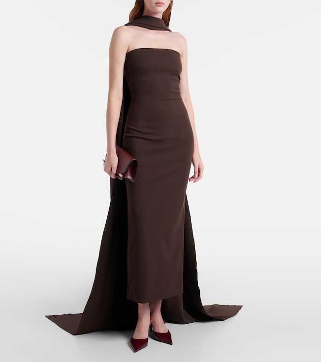 Solace London Martine scarf-detail cocktail dress