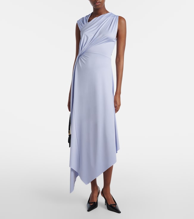 Victoria Beckham Asymmetric gathered jersey midi dress