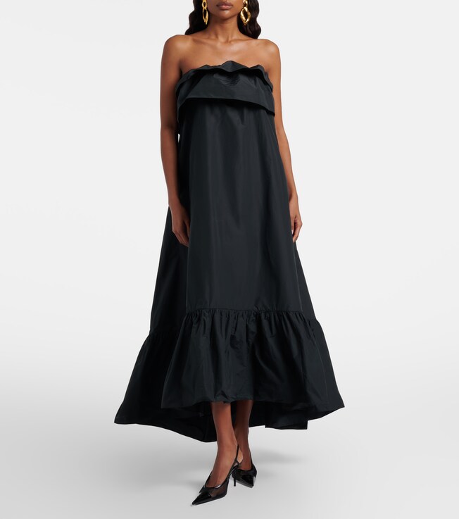 Saint Laurent Tiered canvas cocktail dress