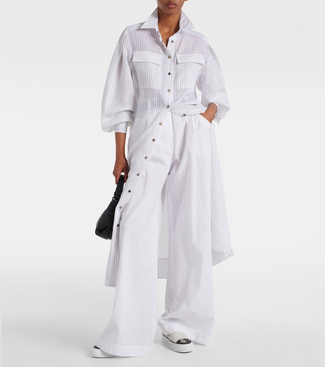 Brunello Cucinelli Striped cotton and silk-blend shirt dress