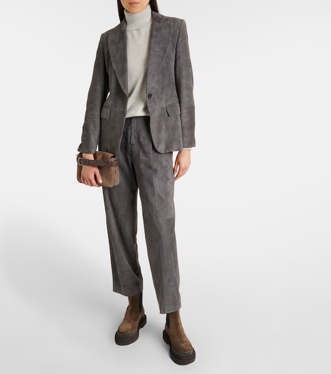 Brunello Cucinelli Single-breasted suede blazer