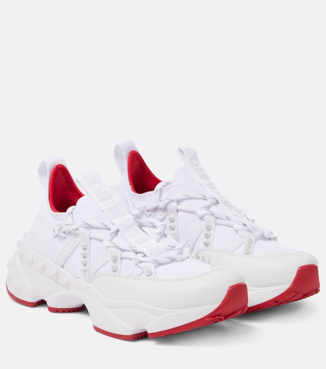 CHRISTIAN LOUBOUTIN Trailnrun leather-trimmed sneakers