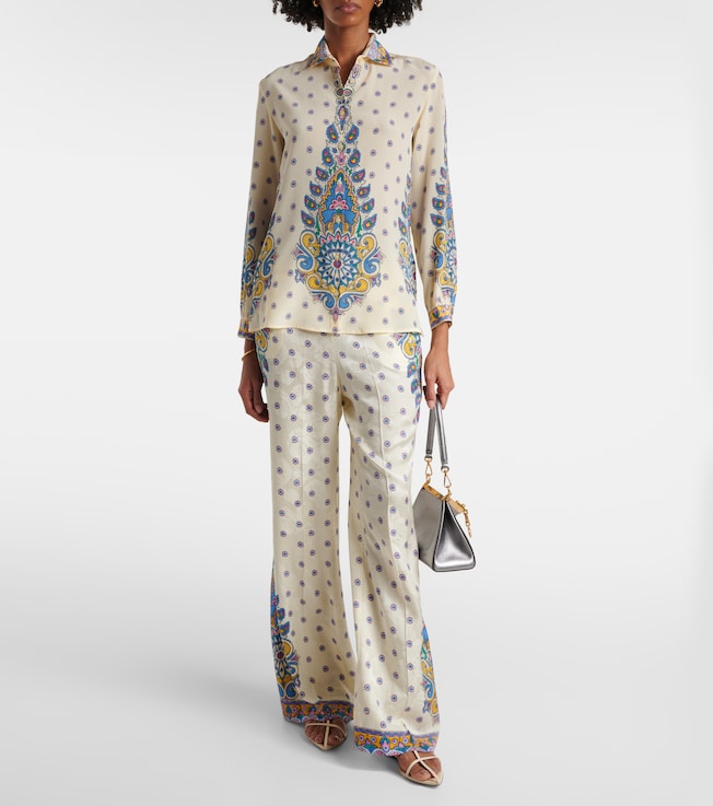 Etro Printed high-rise straight pants