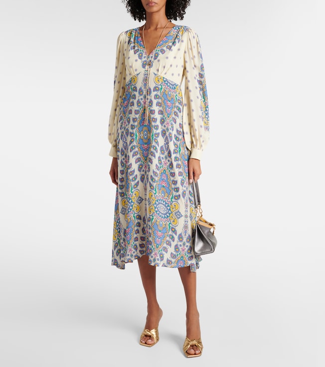 Etro Paisley crêpe de chine midi dress