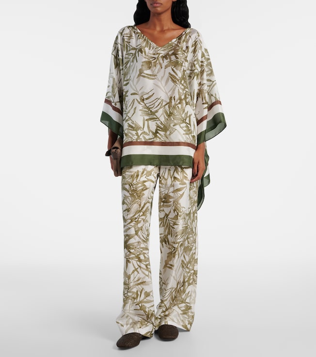 Brunello Cucinelli Printed silk kaftan